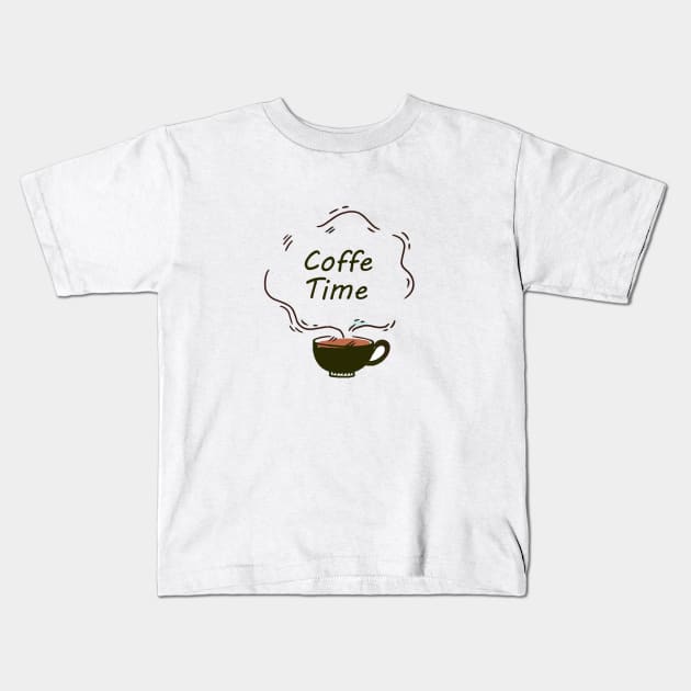 Coffee Time Kids T-Shirt by yassinstore